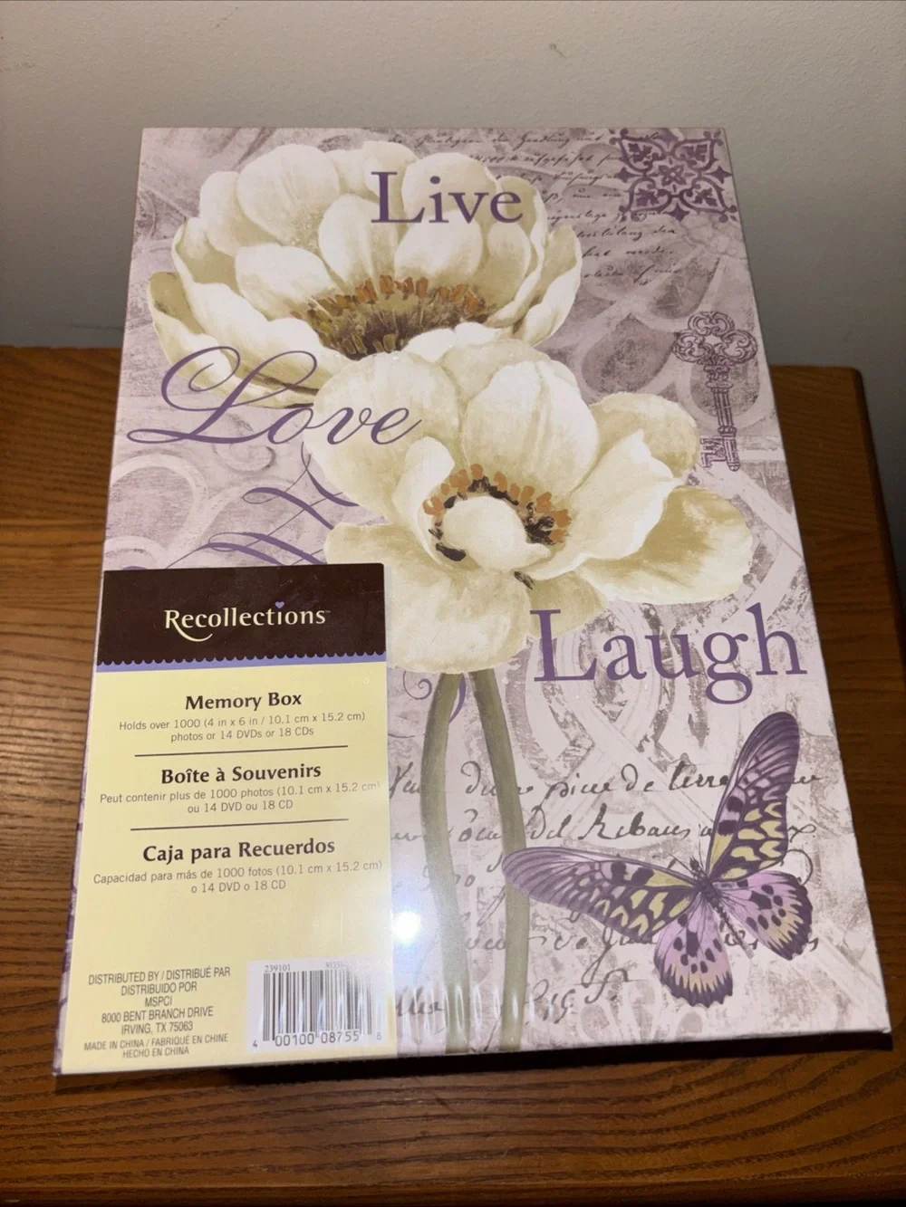 Recollections Lavender Floral Memory Box - Cream & Purple